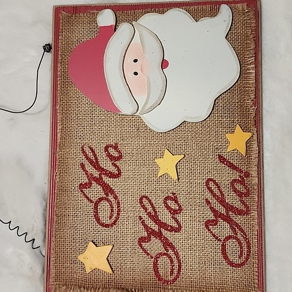 THE BON-TON STORES . HO HO HO ! SANTA CLAUS FACE WALL / DOOR HANGING. - Picture 2 of 3